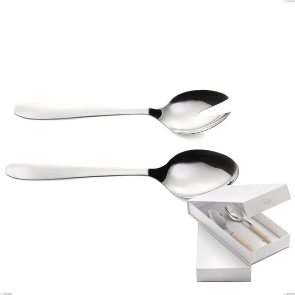 Confezione a libro 2 pezzi insalata katya, Acciaio inox Aisi 304 Posate Lucide, spessore 2 mm