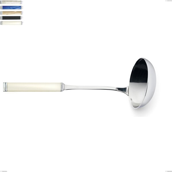 Mestolo kilim, Acciaio 18/10 AISI 304 Lucido manicatura acrilico perlato, lunghezza 274 mm