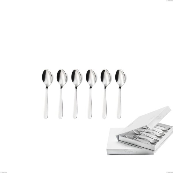 Confezione a libro 6 pezzi cucchiaino moka katya, Acciaio inox Aisi 304 Posate Lucide, spessore 2 mm
