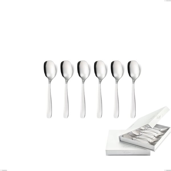 Confezione a libro 6 pezzi cucchiaini gelato katya, Acciaio inox Aisi 304 Posate Lucide, spessore 2 mm