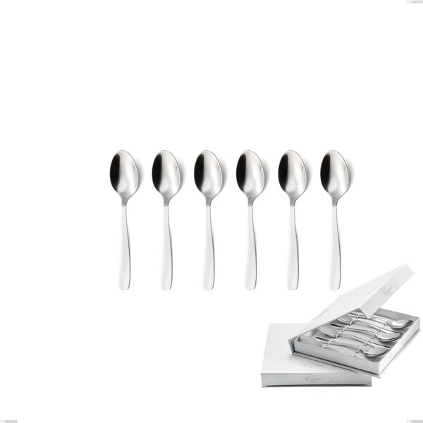 Confezione a libro 6 pezzi cucchiaini caff� katya, Acciaio inox Aisi 304 Posate Lucide, spessore 2 mm