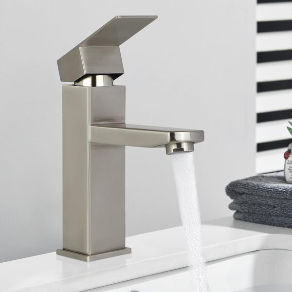 Miscelatore per lavabo, monocomando, finitura nichel, acciaio inossidabile, attacco 3/8"