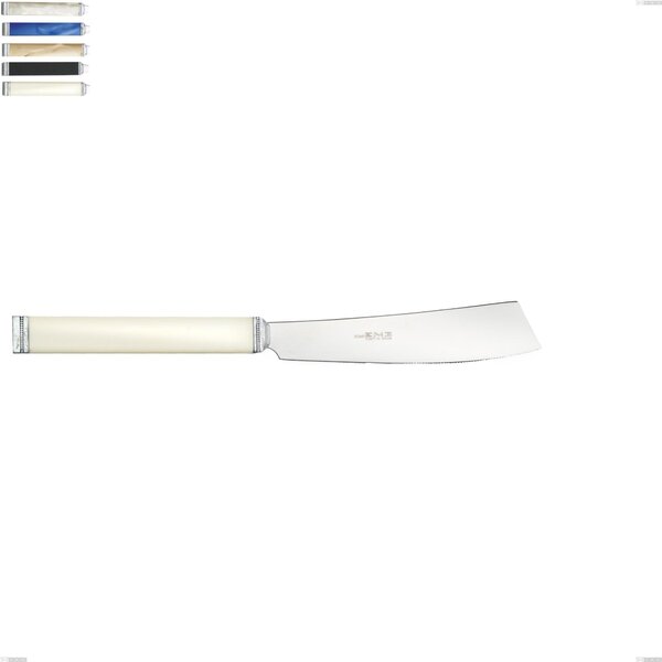 Coltello torta kilim, Acciaio 18/10 AISI 304 Lucido manicatura acrilico perlato, lunghezza 237 mm