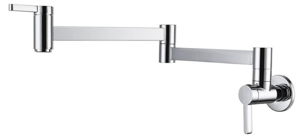 Miscelatore monocomando da parete, girevole a 360°, per acqua fredda, in ottone cromato