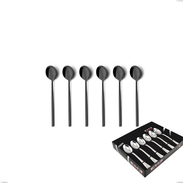 Confezione vetrina 6 pezzi caff� Kyoto Black, Acciaio inox (Aisi 304) trattamento pvd acciaio lucido
