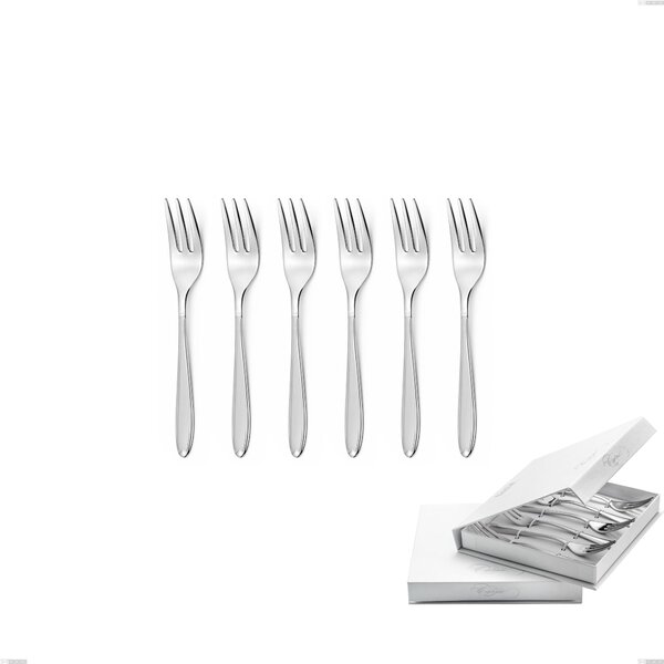 Confezione a libro 6 pezzi forchette dolce Kappa Sabbiato, 18/10 (AISI304) , spessore 2,5 mm