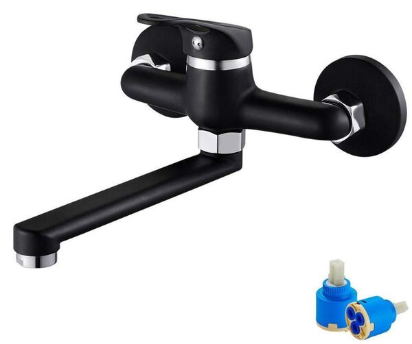 Miscelatore monocomando da parete, cromato, con rotazione a 360°