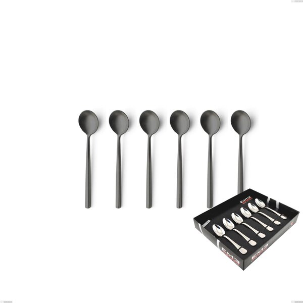 Confezione vetrina 6 pezzi moka Kyoto Sabbiato Black, Acciaio inox (Aisi 304) inox sabbiato