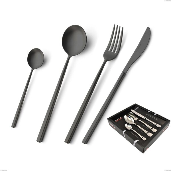 Confezione vetrina 24 pezzi Kyoto Sabbiato Black, Acciaio inox (Aisi 304) inox sabbiato