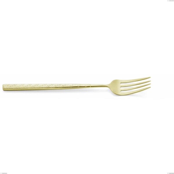 Forchetta tavola Kyoto Origami Tin Gold, Acciaio inox (Aisi 304) trattamento pvd acciaio lucido, lunghezza 218 mm