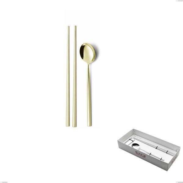 Set Sushi per 1 persona in confezione vetrina Kyoto Tin Gold, Acciaio inox (Aisi 304) trattamento pvd acciaio lucido