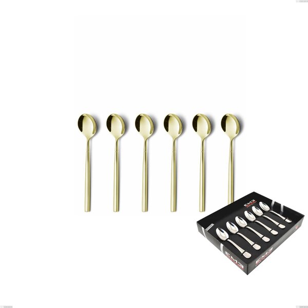 Confezione vetrina 6 pezzi moka Kyoto Tin Gold, Acciaio inox (Aisi 304) trattamento pvd acciaio lucido