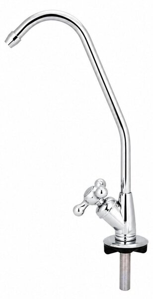 Rubinetto per cucina, attacco da 1/4 di pollice, girevole a 360°, design elegante color argento, altezza 28 cm, adatto per sistemi di osmosi inversa e filtri per l'acqua