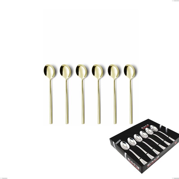 Confezione vetrina 6 pezzi caff� Kyoto Tin Gold, Acciaio inox (Aisi 304) trattamento pvd acciaio lucido
