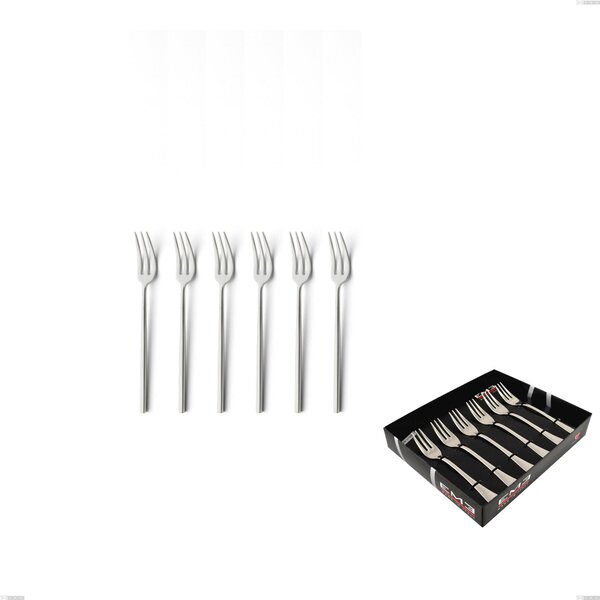 Confezione vetrina 6 pezzi forchettine dolce Kyoto Sabbiato, Acciaio inox (Aisi 304) inox sabbiato