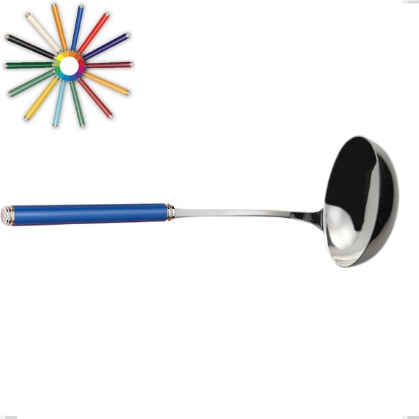 Mestolo linea, Acciaio 18/10 (AISI304) inox lucido , manici in metacrilato lunghezza 273 mm