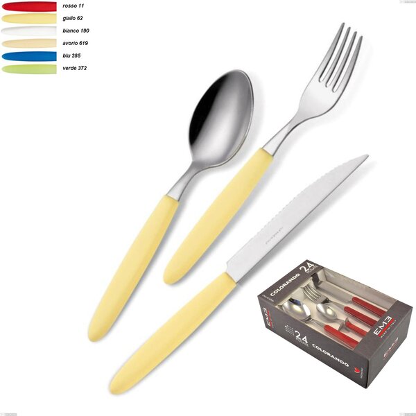 Confezione colorando 24 pezzi posate Light, acciaio 18.c