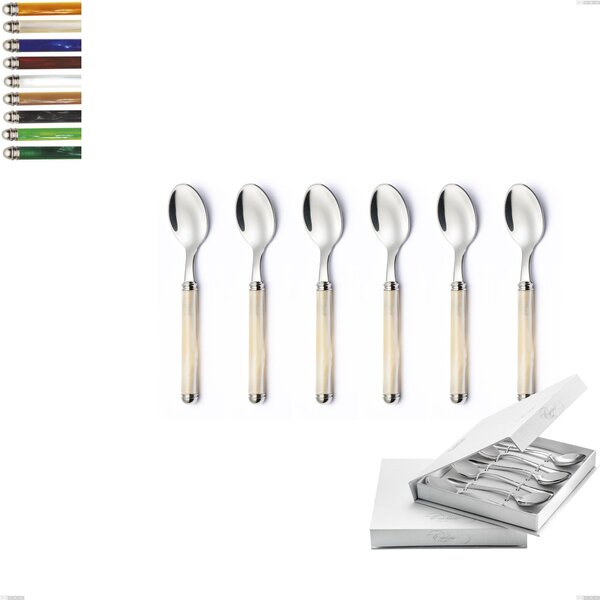 Confezione a libro 6 pezzi cucchiaini caff� Linea Perlato, Acciaio inox 18/10 (AISI304)