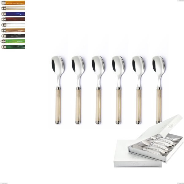 Confezione a libro 6 pezzi cucchiaini gelato Linea Perlato, Acciaio inox 18/10 (AISI304)