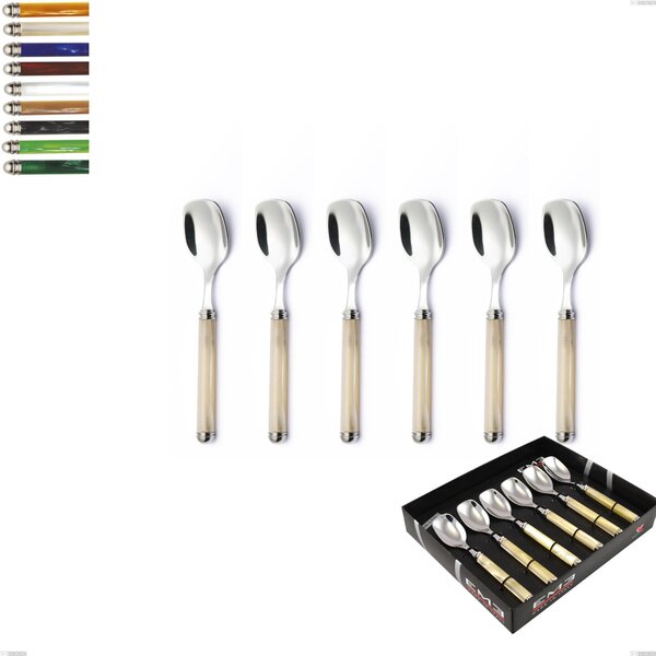 Confezione vetrina 6 pezzi cucchiaino gelato Linea Perlato, Acciaio inox 18/10 (AISI304)