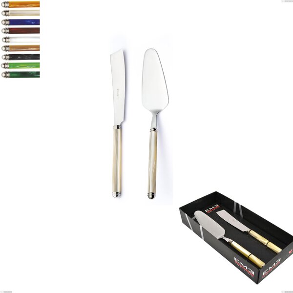 Confezione vetrina 2 pezzi,paletta pi� coltello dolce da servizio Linea Perlato, Acciaio inox 18/10 (AISI304)