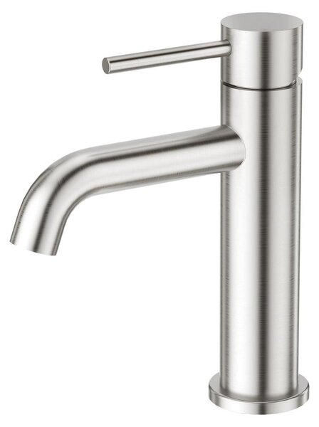 Miscelatore per lavabo, solo acqua fredda, acciaio inossidabile spazzolato, aeratore in ABS, attacco G 3/8