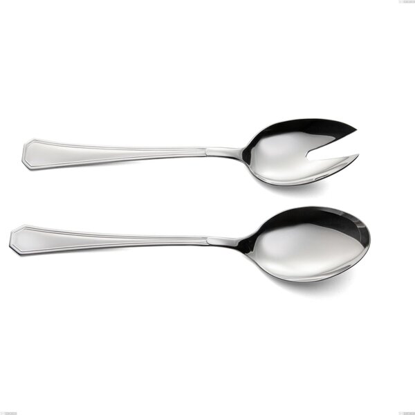 Coppia insalata loira, Acciaio inox Aisi 304 lucido, spessore 2 mm, design Classico, lunghezza 228 mm