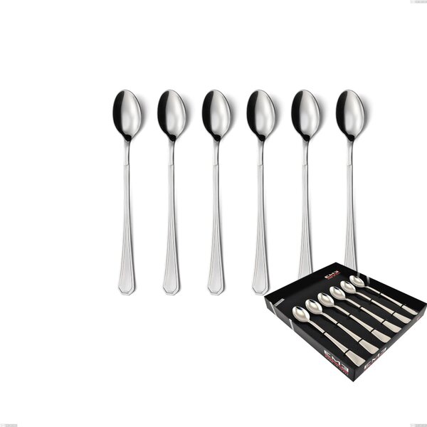 Confezione vetrina 6 pezzi cucchiaini bibita loira, Acciaio inox Aisi 304 lucido, spessore 2 mm, design Classico