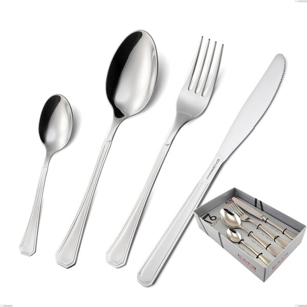 Confezione vetrina 16 pezzi coltello economico loira, Acciaio inox Aisi 304 lucido, spessore 2 mm, design Classico