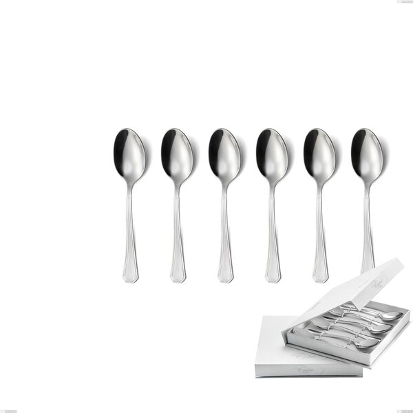 Confezione a libro 6 pezzi cucchiaini caff� loira, Acciaio inox Aisi 304 lucido, spessore 2 mm, design Classico
