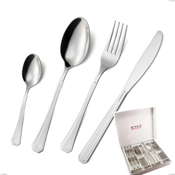 Cofanetto 24 pezzi coltello economico loira, Acciaio inox Aisi 304 lucido, spessore 2 mm, design Classico