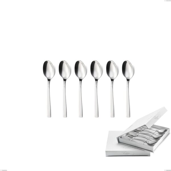 Confezione a libro 6 pezzi cucchiaini caff� lux, Acciaio inox Aisi 304 Posate Lucide, spessore 2.5 mm