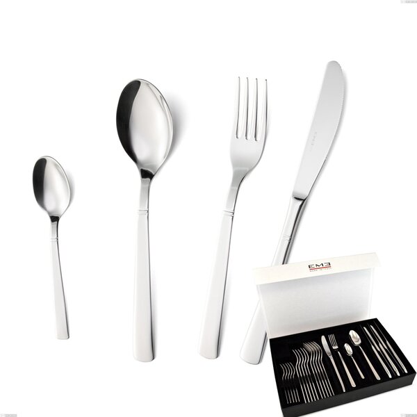 Confezione panoramica a libro 24 pezzi lux, Acciaio inox Aisi 304 Posate Lucide, spessore 2.5 mm
