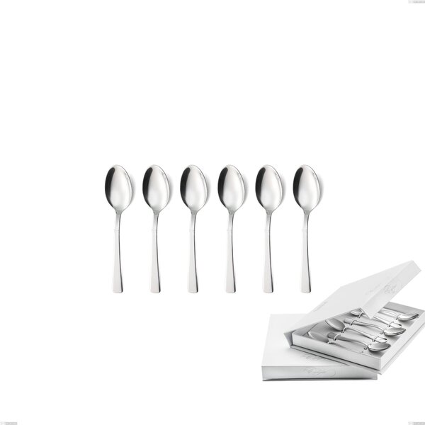 Confezione a libro 6 pezzi cucchiaino moka lux, Acciaio inox Aisi 304 Posate Lucide, spessore 2.5 mm