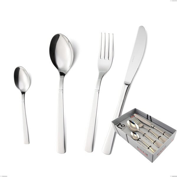 Confezione vetrina 16 pezzi lux, Acciaio inox Aisi 304 Posate Lucide, spessore 2.5 mm