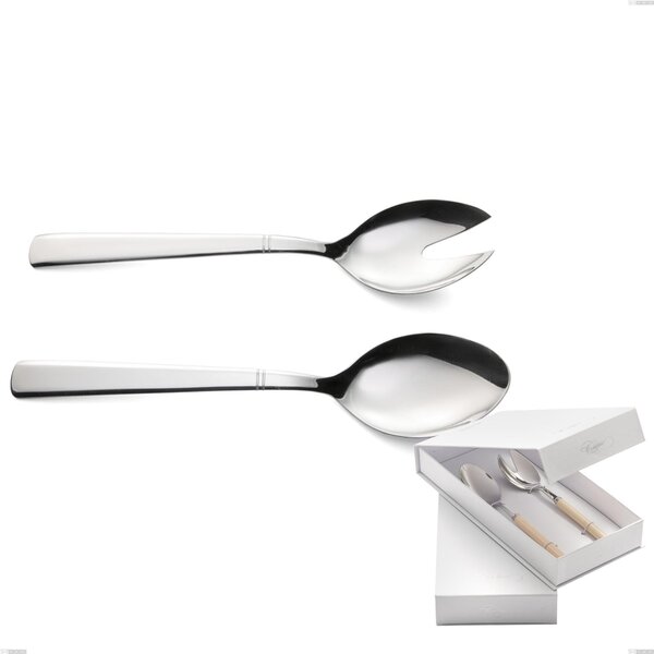 Confezione a libro 2 pezzi insalata lux, Acciaio inox Aisi 304 Posate Lucide, spessore 2.5 mm