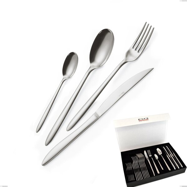 Set di posate 24 pezzi live in confezione panoramica a libro coltello economico, Acciaio inox (Aisi 304) lucido