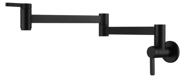 Miscelatore da cucina a parete, solo acqua fredda, in ottone, con 2 maniglie, colore nero