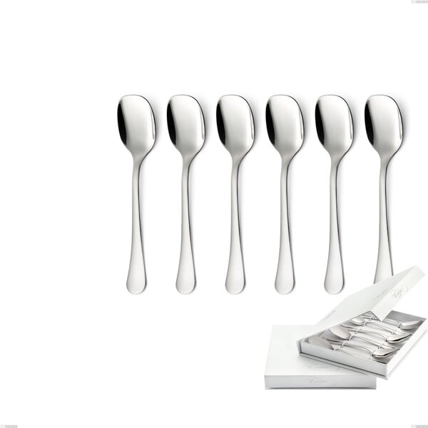 Confezione a libro 6 pezzi cucchiaini gelato Milano inox 18/10 , Acciaio inox 18/10 (AISI304) lucido a specchio, spessore 2,5 mm
