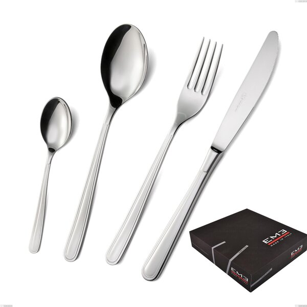 Set di posate 75 pezzi medea in confezione regalo, Acciaio inox Aisi 304 lucido, spessore 3 mm