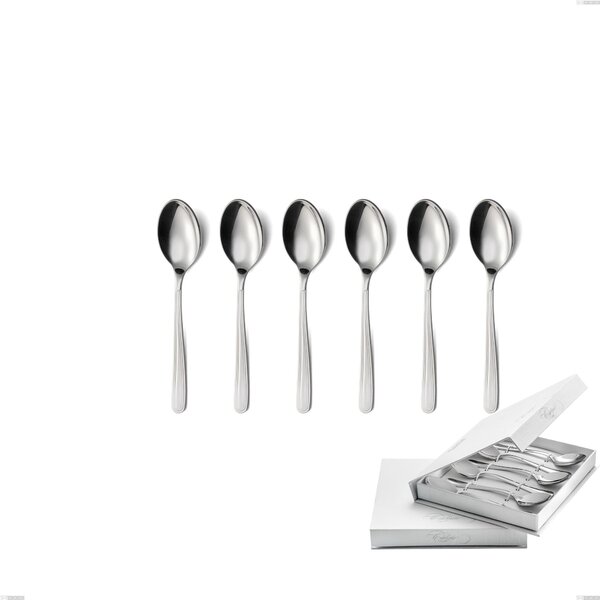 Confezione a libro 6 pezzi cucchiaini caff� medea, Acciaio inox Aisi 304 lucido, spessore 3 mm