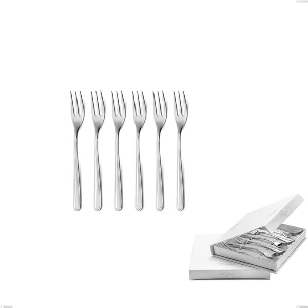 Confezione a libro 6 pezzi forchette dolce medea, Acciaio inox Aisi 304 lucido, spessore 3 mm