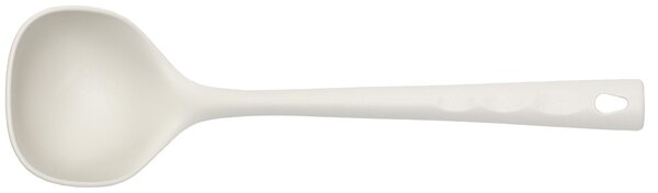 Mestolo in Nylon lunghezza manico 32,5 cm resistente fino a 210 gradi con foro per appendere colore grigio perla adatta alle superfici antiaderenti