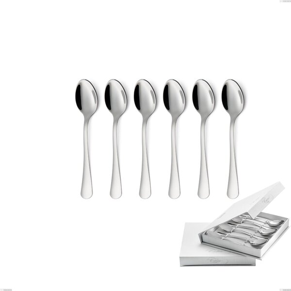 Confezione a libro 6 pezzi cucchiaini caff� Milano inox 18/10 , Acciaio inox 18/10 (AISI304) lucido a specchio, spessore 2,5 mm