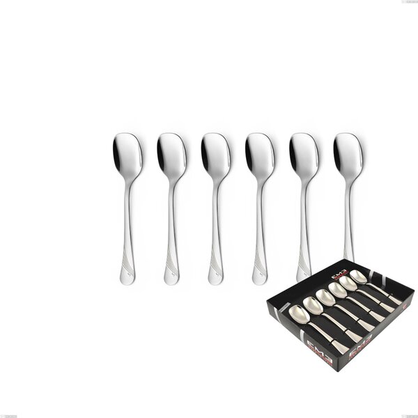 Confezione vetrina 6 pezzi gelato Milano Inciso , 18/10 (AISI304) acciaio inox Lucido , spessore 2,5 mm
