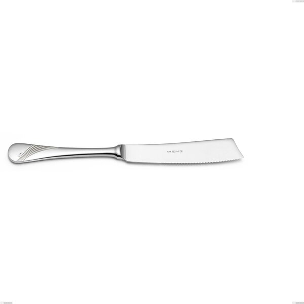 Coltello torta Milano Inciso , 18/10 (AISI304) acciaio inox Lucido Acciaio lucido finitura a specchio , manico inciso, spessore 2,5 mm mm, lunghezza 230 mm