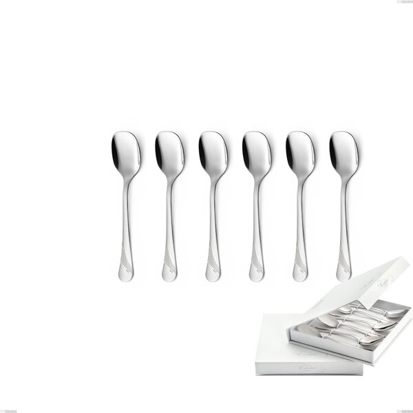 Confezione a libro 6 pezzi cucchiaini gelato Milano Inciso , 18/10 (AISI304) acciaio inox Lucido , spessore 2,5 mm