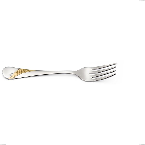 Forchetta pesce da servizio Milano Inciso Oro , 18/10 (AISI304) finitura inox lucido e oro Acciaio lucido e oro , spessore 2,5 mm mm, lunghezza 230 mm