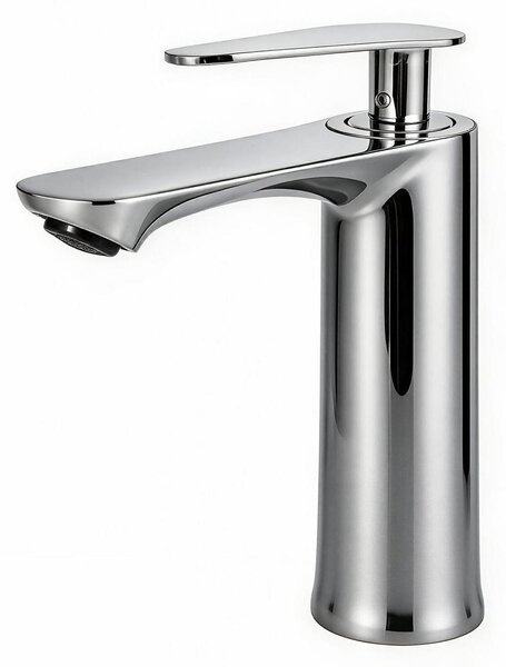Miscelatore monocomando per lavabo, cromato, per acqua fredda e calda, con attacchi G3/8