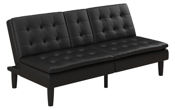 Divano letto nero in similpelle 191 cm Maine - Støraa